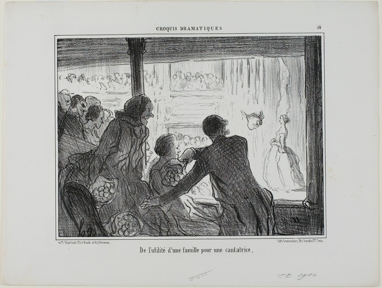 How Useful for an Opera Singer to Have a Family, Plate 14 from Croquis Dramatiques by Honoré Victorin Daumier