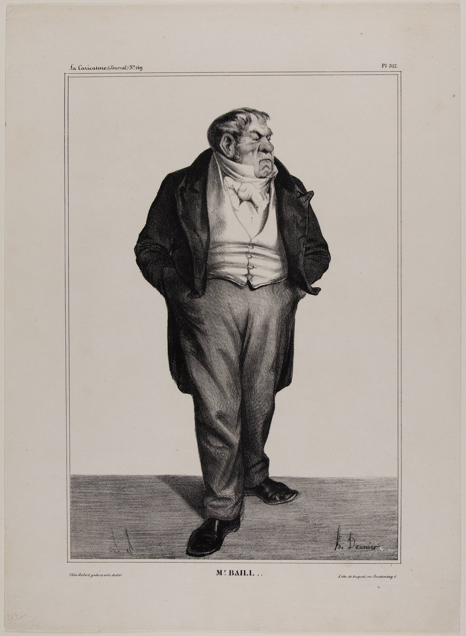 Mr. Baill.., plate 312 from Célébrités de la Caricature by Honoré Victorin Daumier