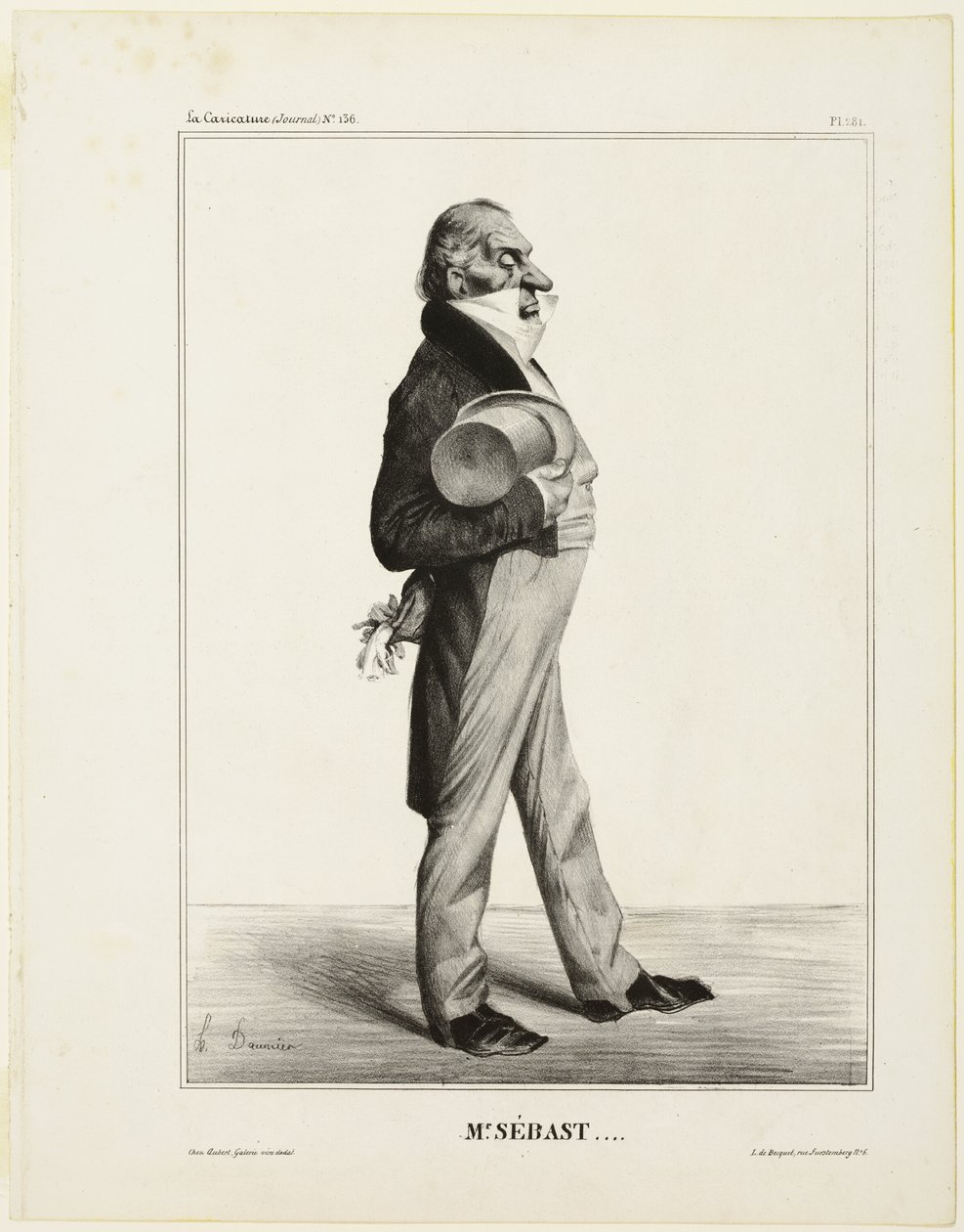 Mr. Sébast, Plate 281 from Célébrités de la Caricature by Honoré Victorin Daumier