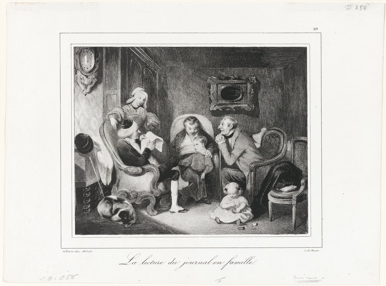 Reading the Newspaper in the Family Circle by Honoré Victorin Daumier