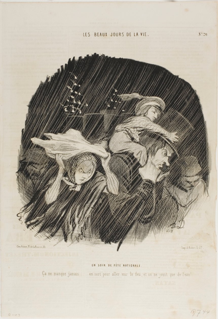 The Evening of the National Holiday, plate 20 from Les Beaux Jours De La Vie by Honoré Victorin Daumier