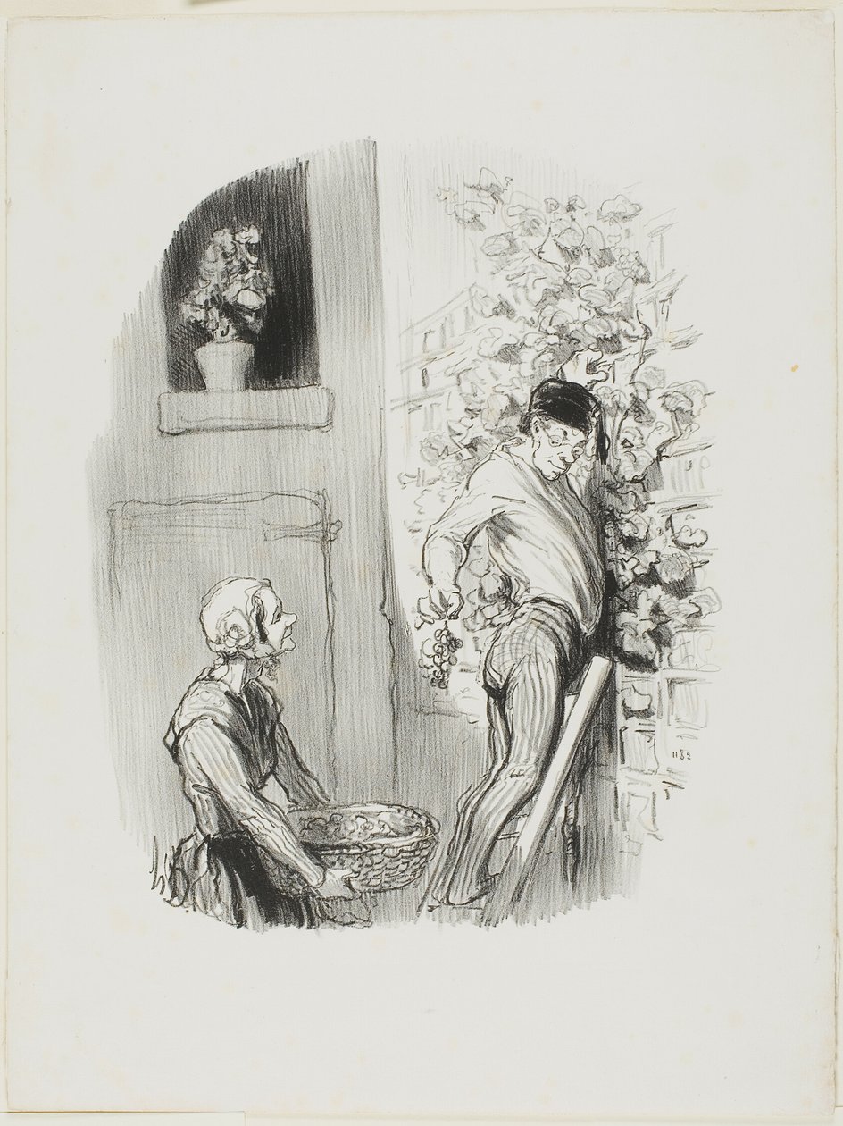 The Grape Gatherer, from The Good Bourgeois by Honoré Victorin Daumier