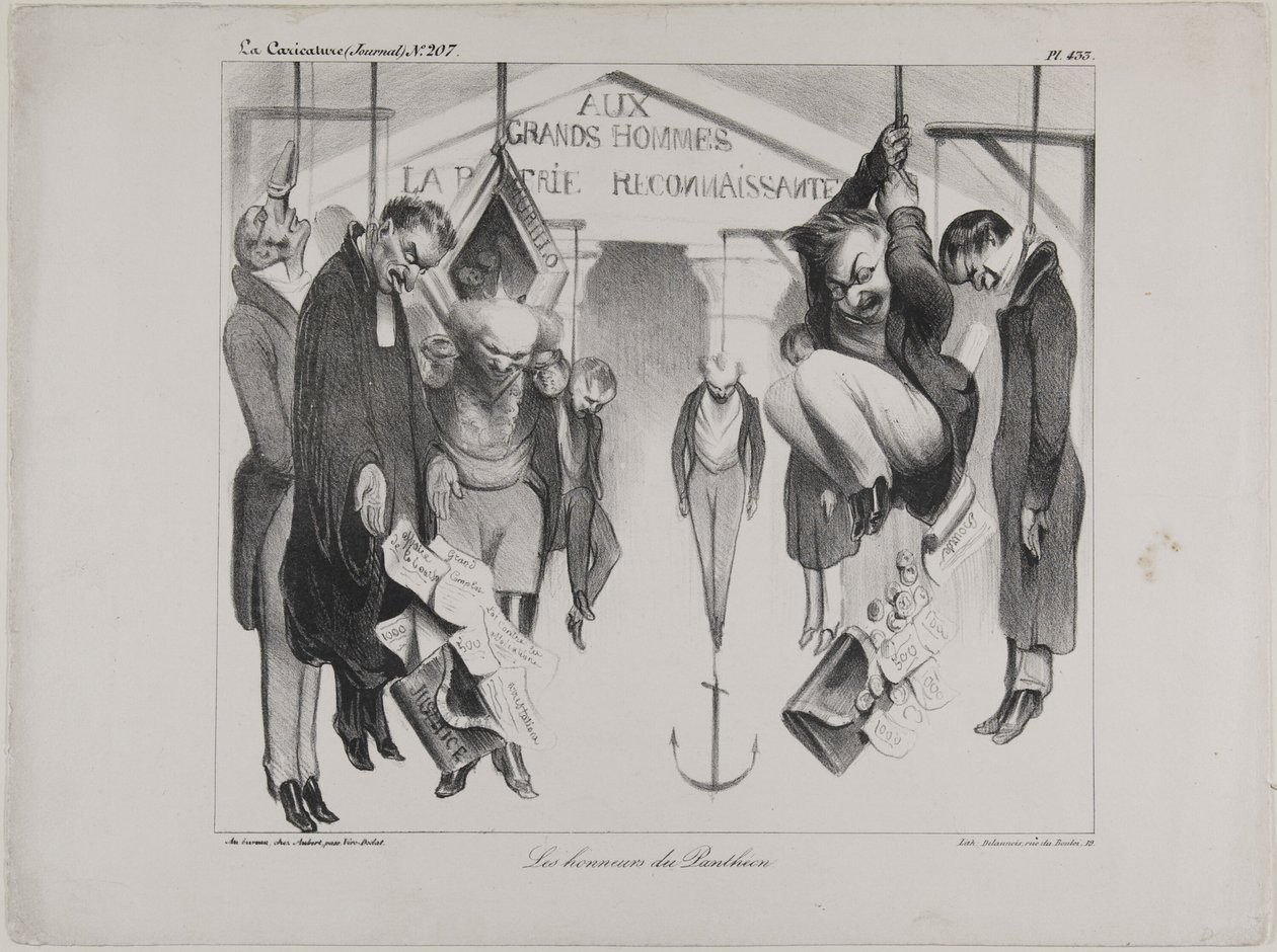 The Honours of the Pantheon, plate 433 by Honoré Victorin Daumier
