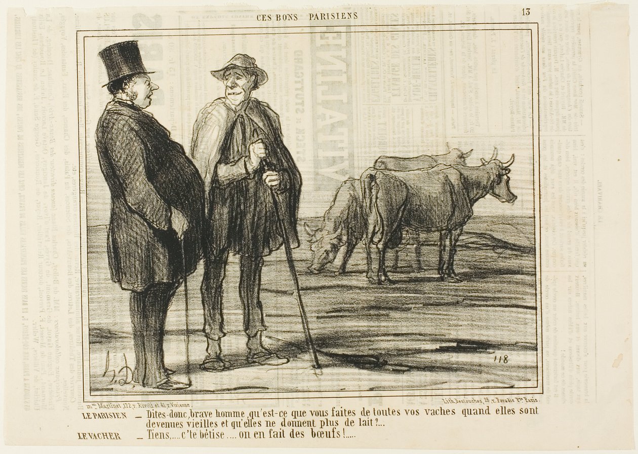 The Parisian "- Tell me, good man, what are you doing with all these cows once they have become old and don
