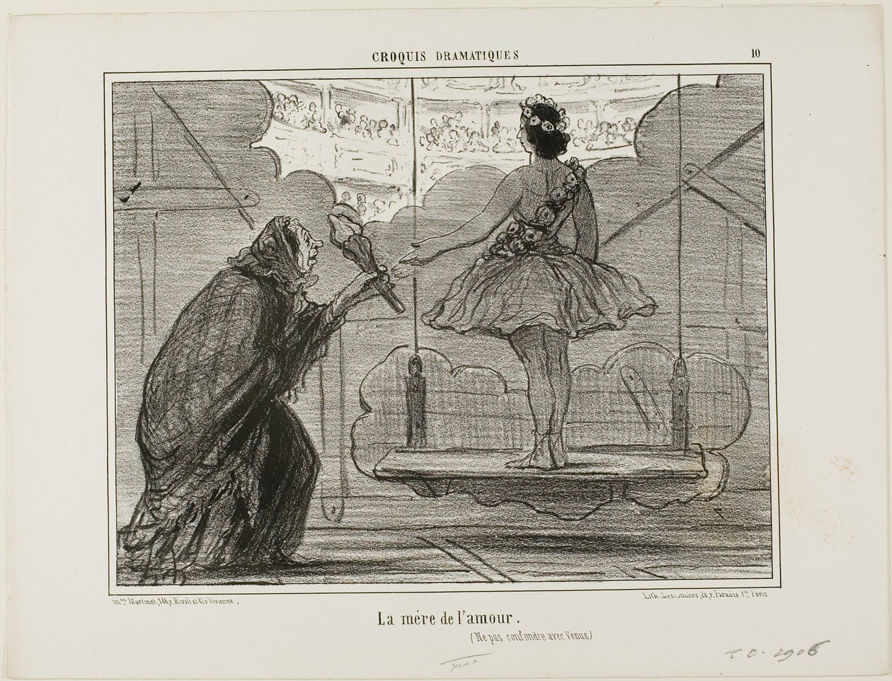 The Mother of Eros, Plate 10 from Croquis Dramatiques by Honoré Victorin Daumier