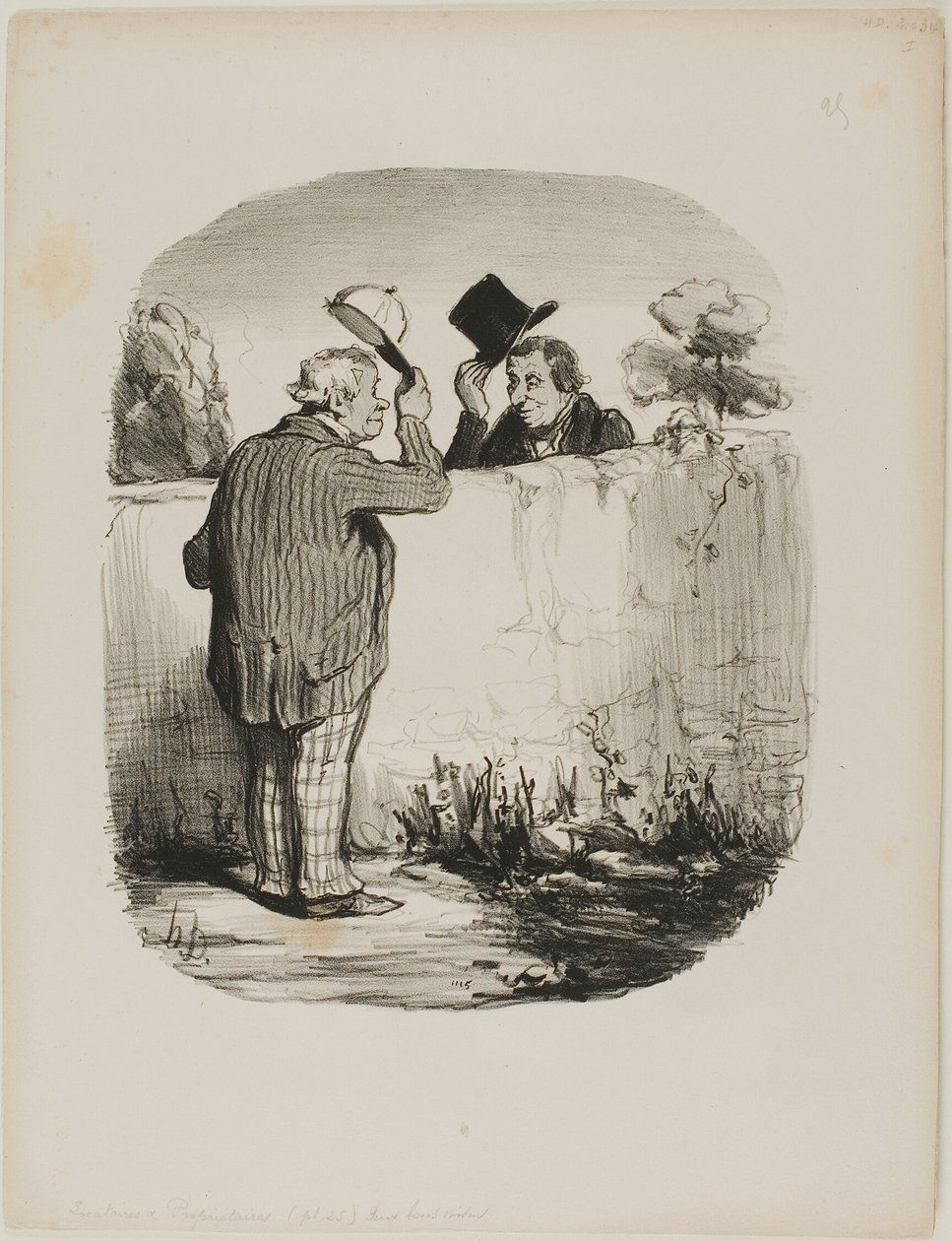 Two Good Neighbors, Plate 25 from Tenants and Landlords by Honoré Victorin Daumier