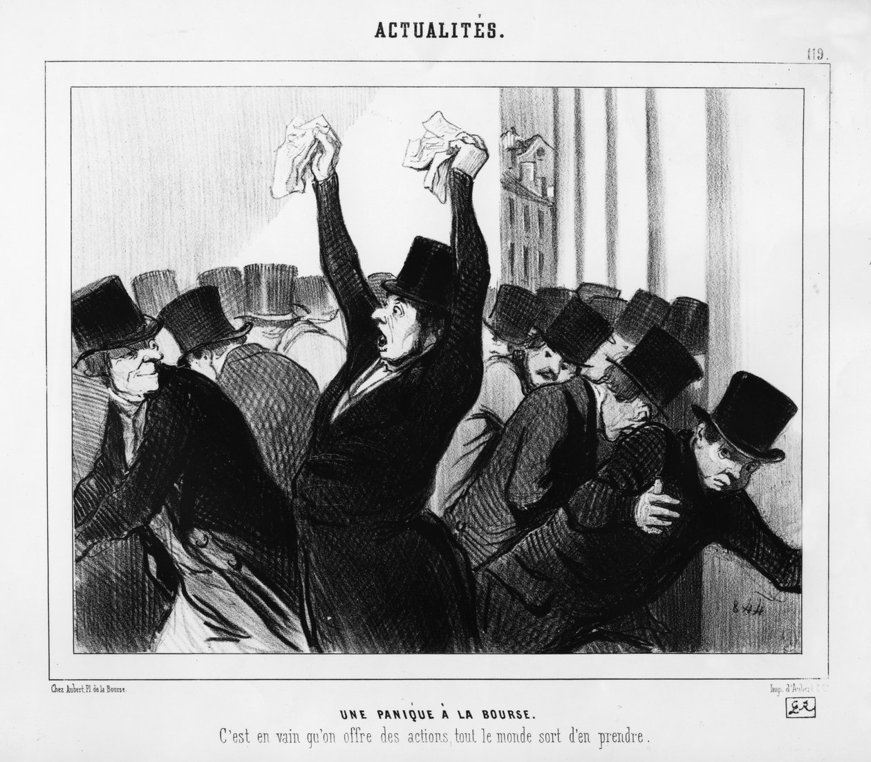 A Panic at the Stock Exchange by Honoré Daumier