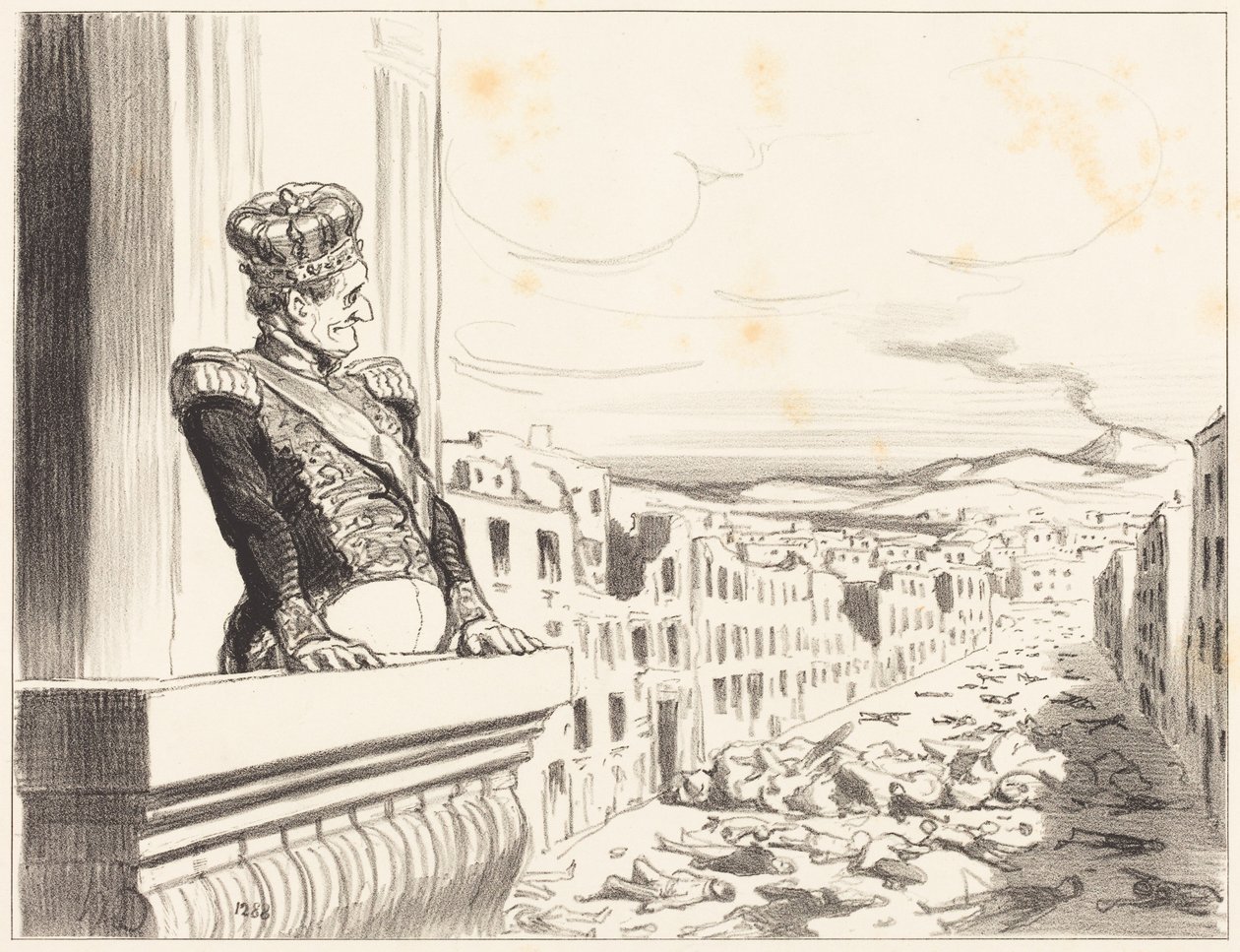 In Naples - The Best of Kings... (1st plate) by Honoré Daumier