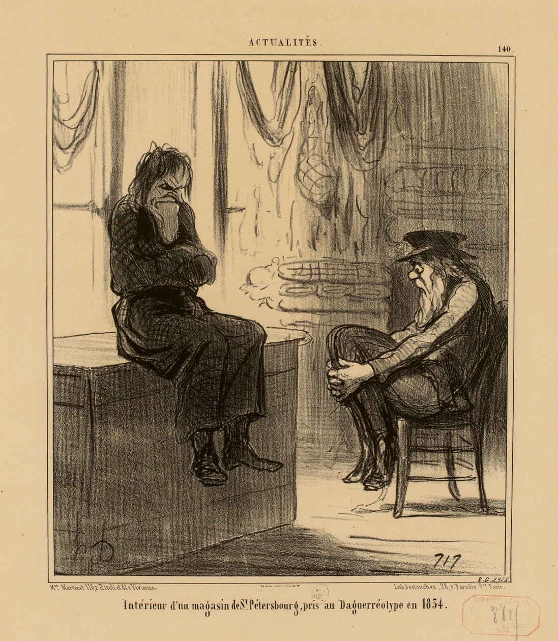 News No.140: Interior of a Store in St. Petersburg, Taken by Daguerreotype in 1854 by Honoré Daumier