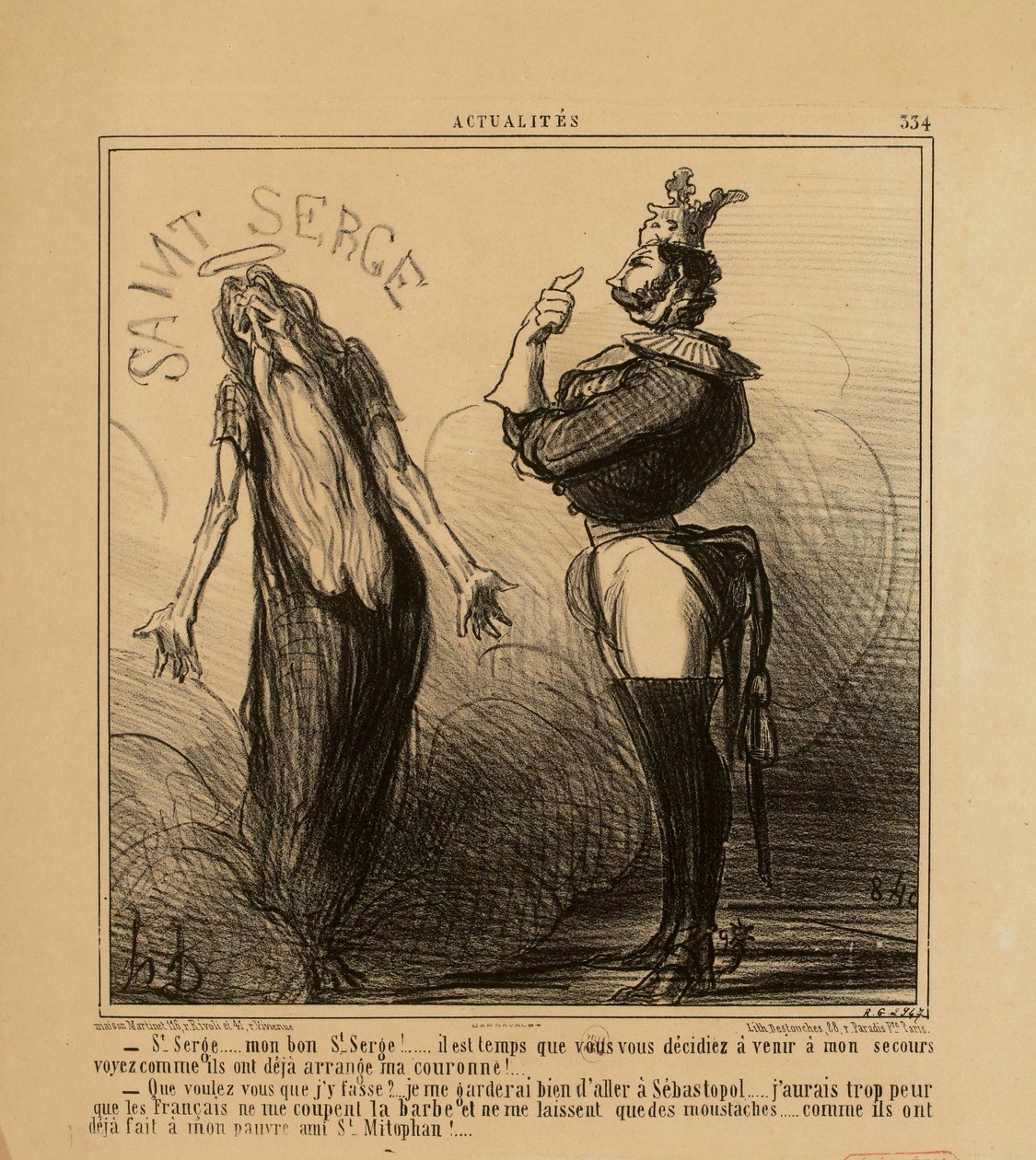 Current Events No. 334: - Saint Serge ... my good Saint Serge! ... it is time for you to make up your mind... by Honoré Daumier