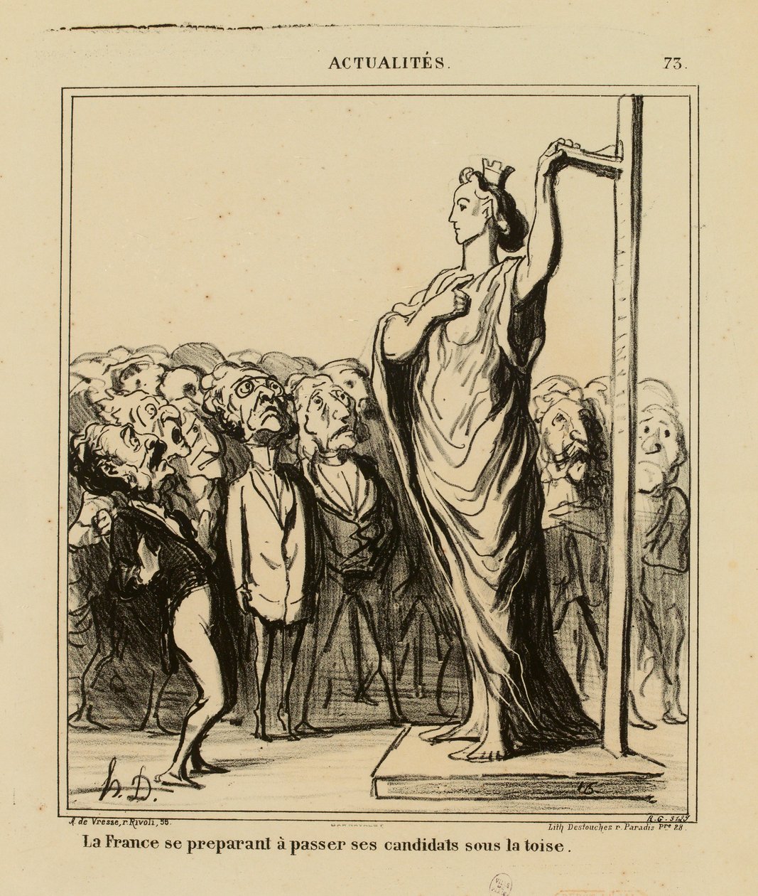 Current Events No. 73: France Preparing to Measure Its Candidates by Honoré Daumier