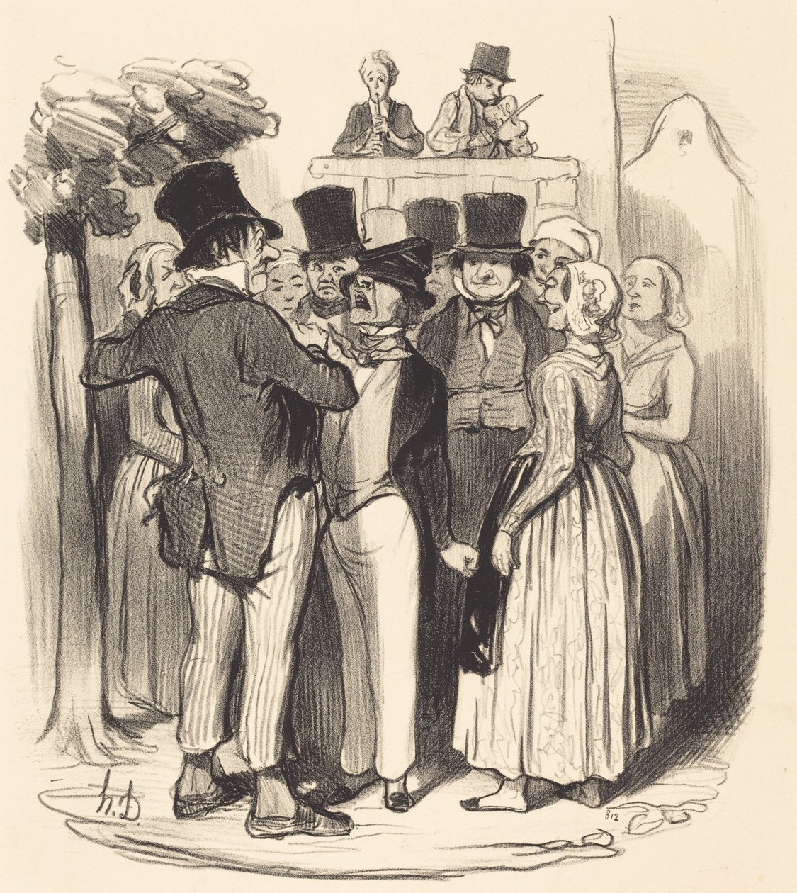 Ah! Gringalet from Paris... You Will Come to Dance... by Honoré Daumier