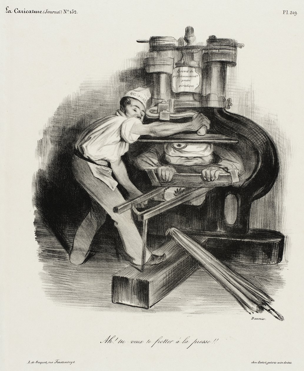 Ah! You want to rub against the Press!! by Honoré Daumier