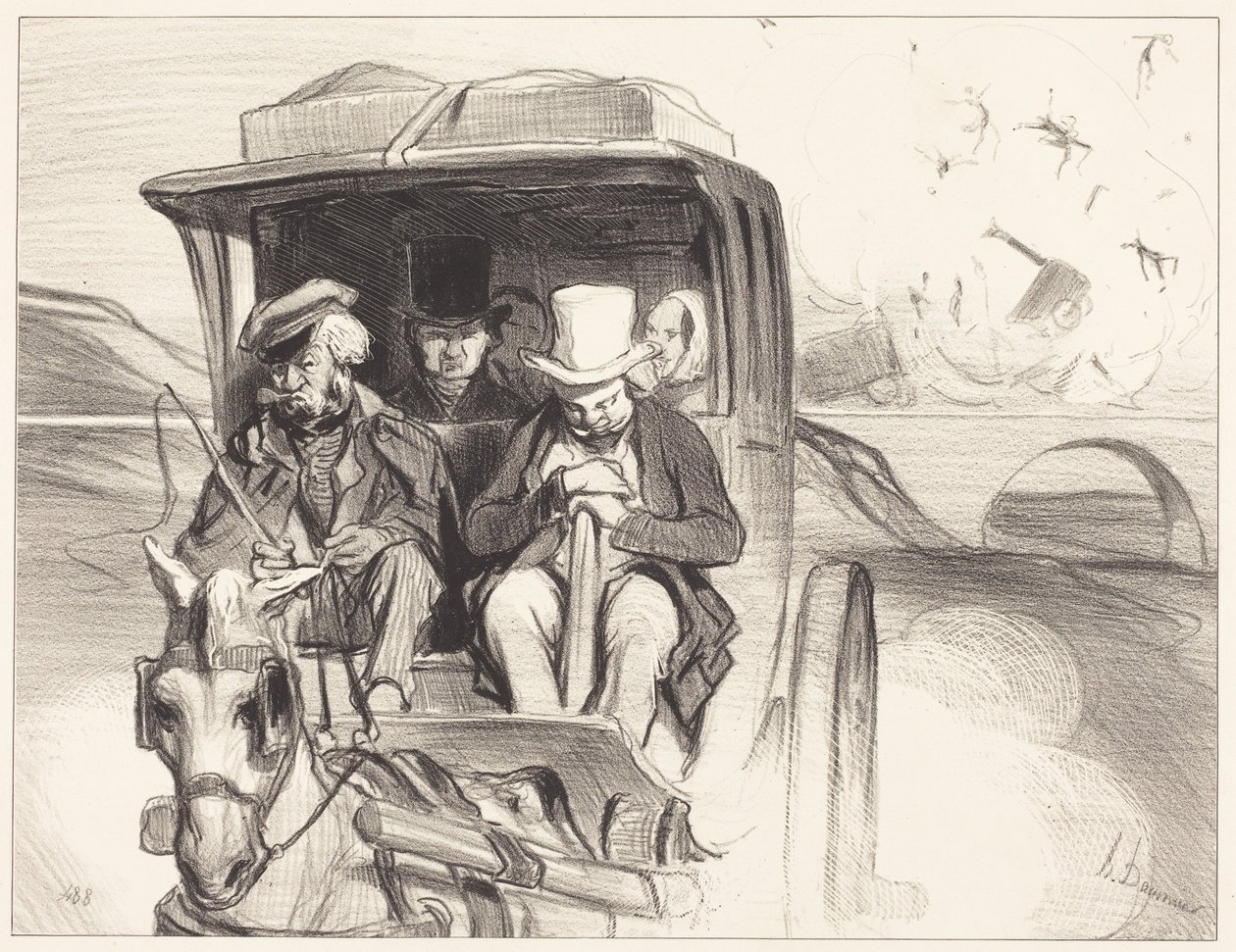 Come on then ... damn it, coachman ... by Honoré Daumier