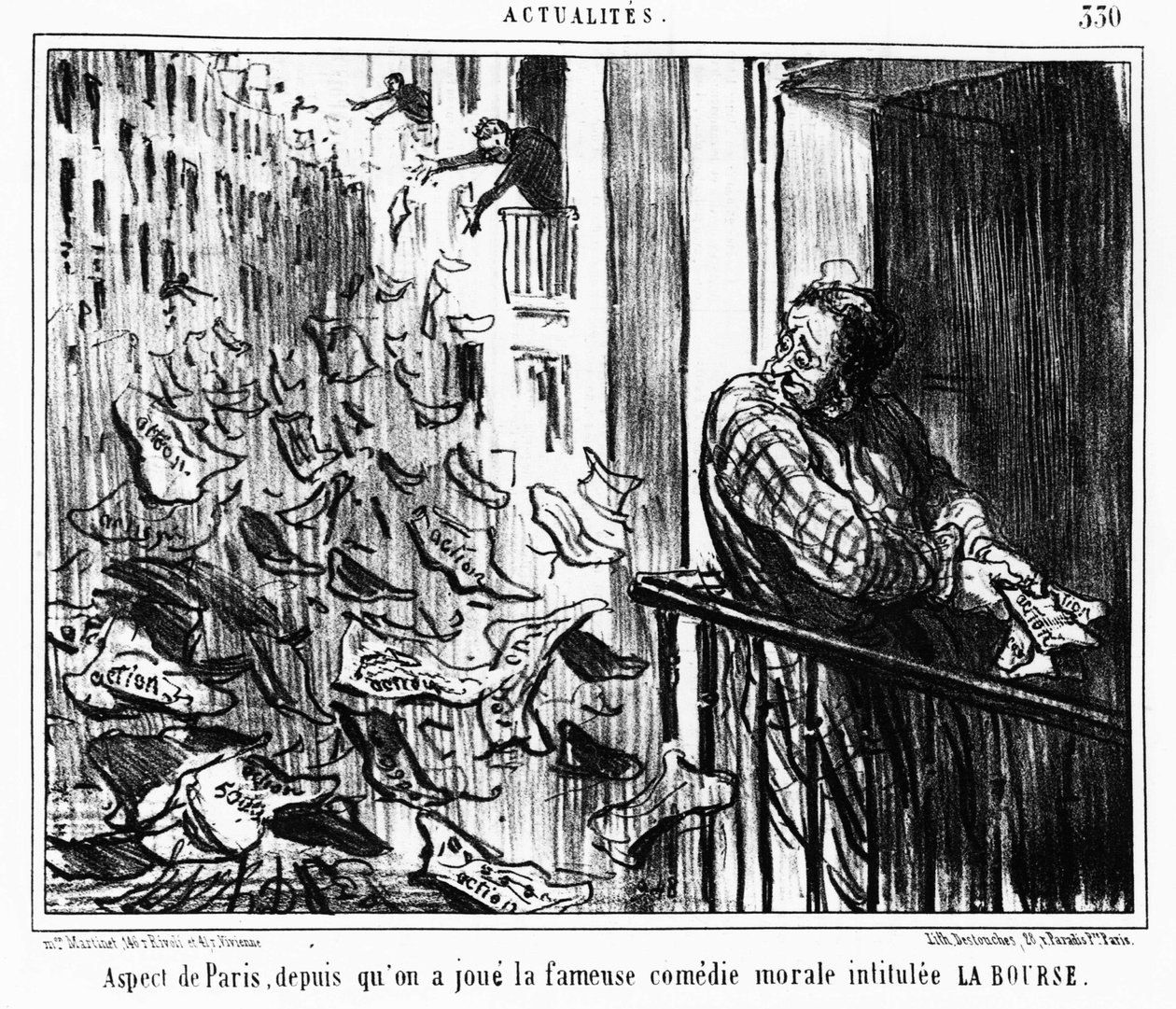 Appearance of Paris, since the famous moral comedy entitled LA Bourse (from the series of caricatures on the stock exchange) by Honoré Daumier
