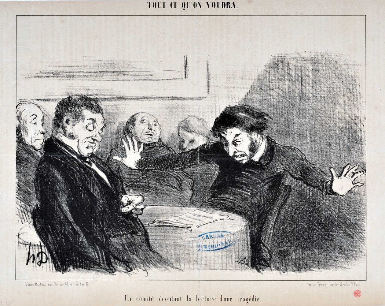 A Committee Listening to the Reading of a Tragedy (Honore Daumier) by Honoré Daumier