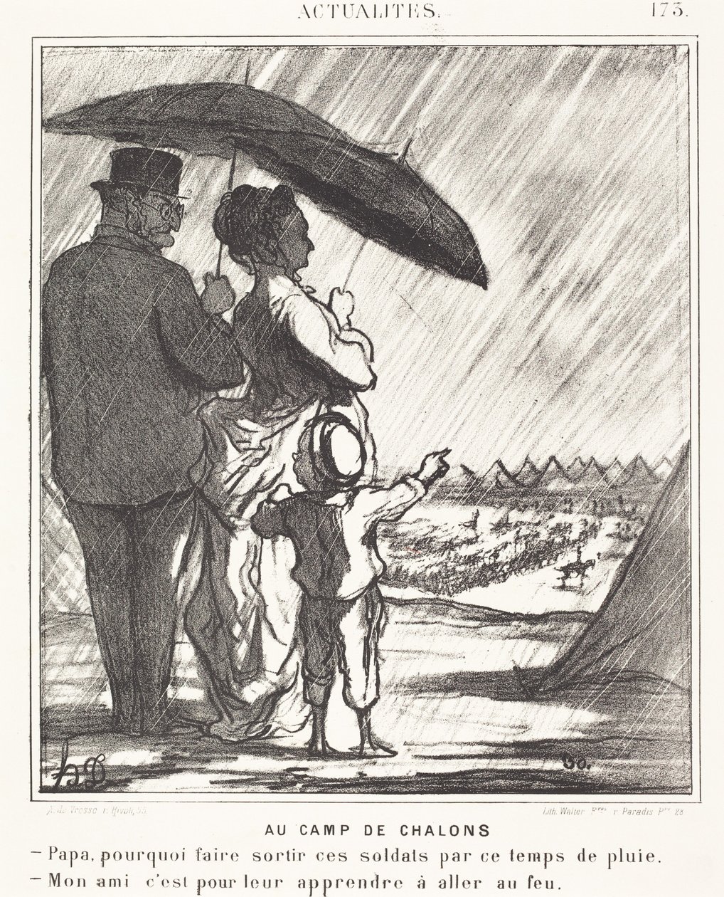 At the Camp of Chalons by Honoré Daumier