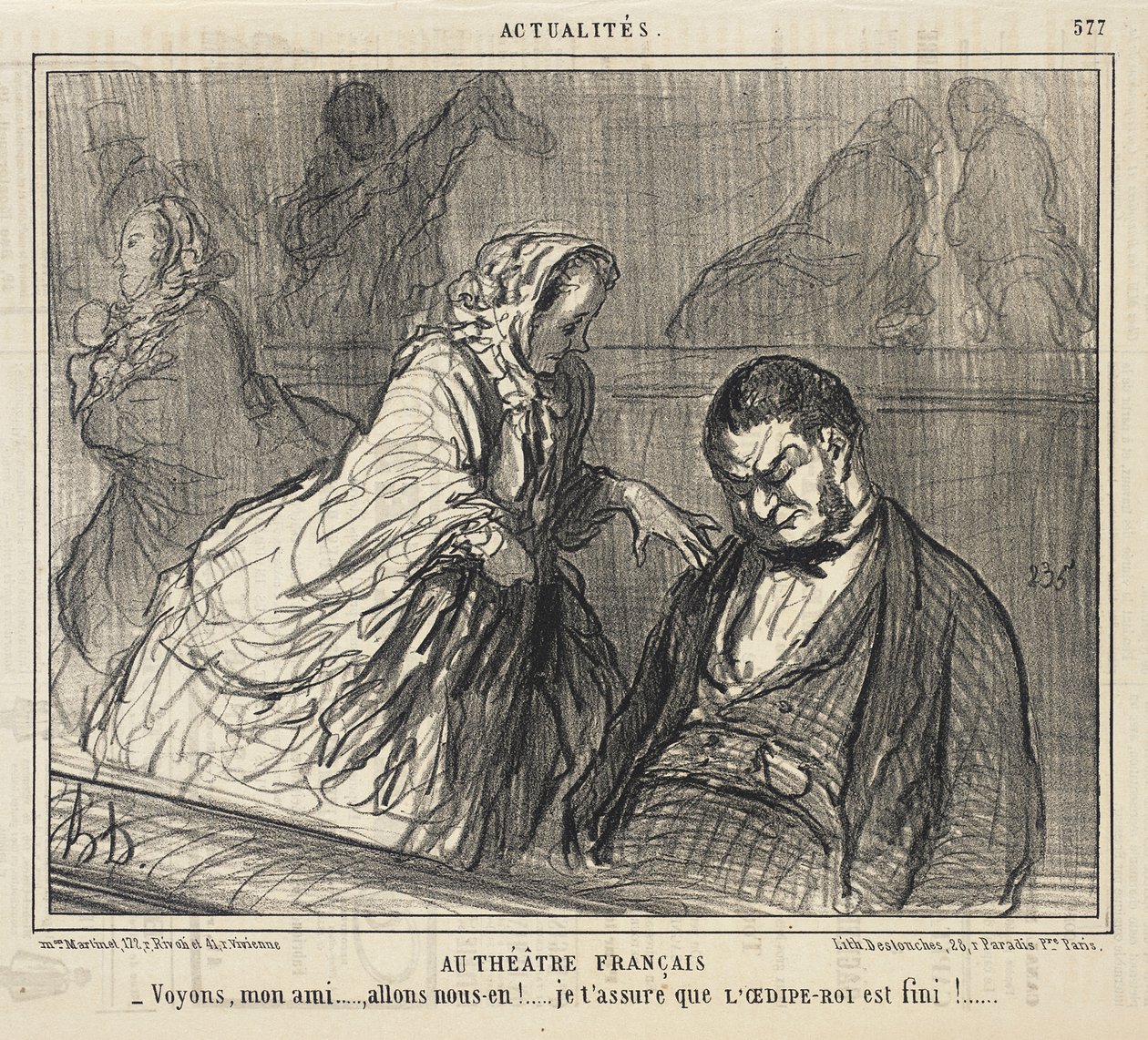 At the French Theatre... by Honoré Daumier
