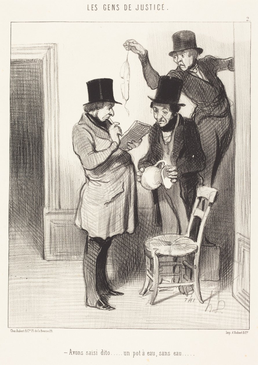 Seized... a Water Pot, Without Water by Honoré Daumier