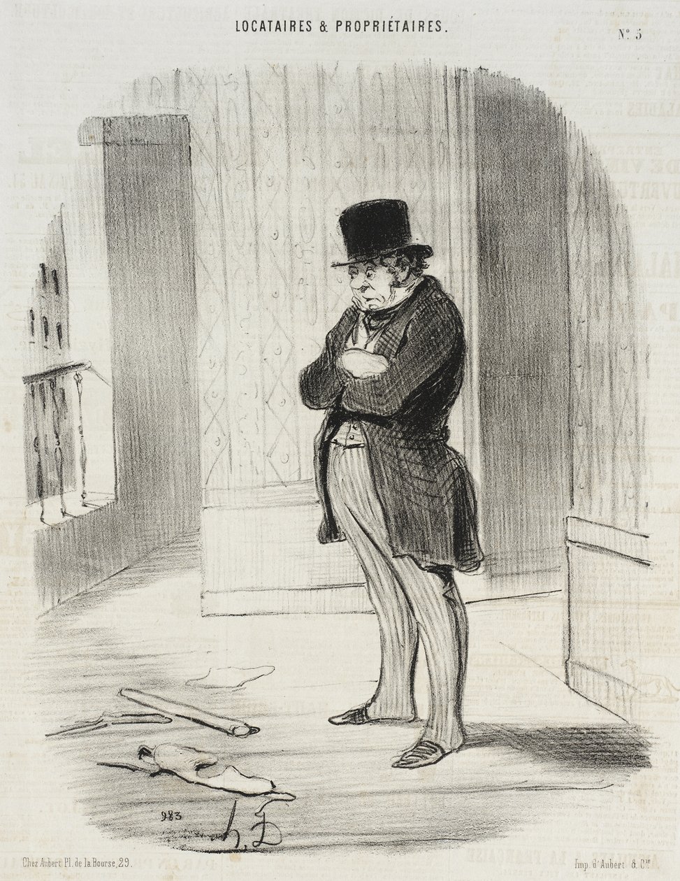 Moved!...and to pay me three terms...he leaves me... by Honoré Daumier