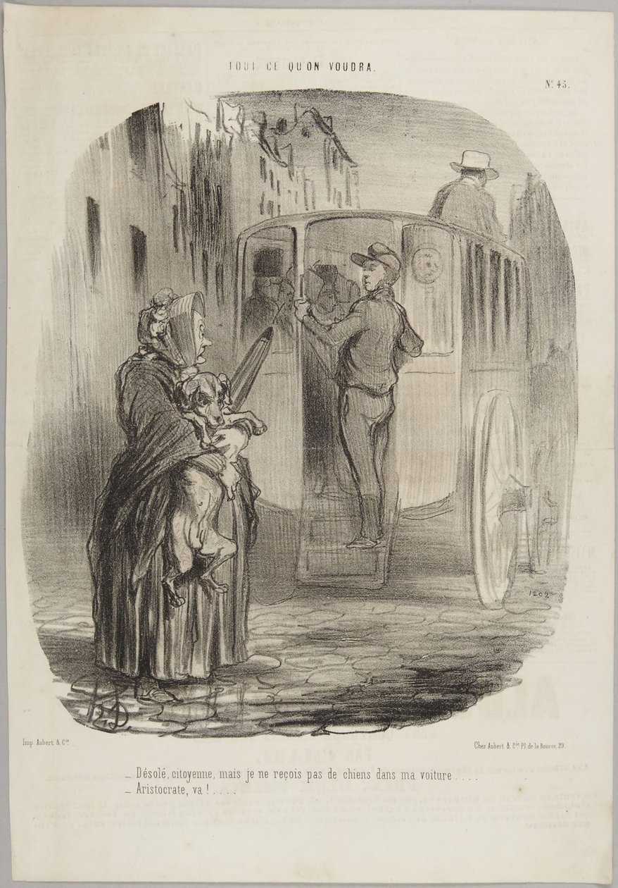 Sorry, citizen..., number 45 from the series Whatever You Want from Le Charivari by Honoré Daumier