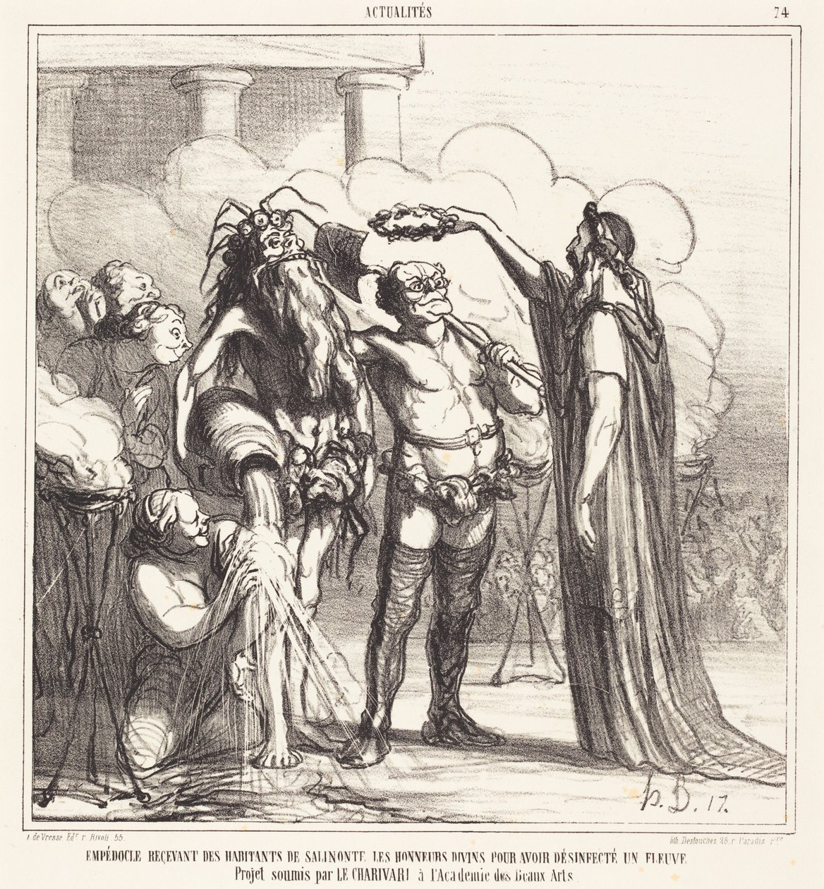Empedocles Receiving Divine Honors by Honoré Daumier