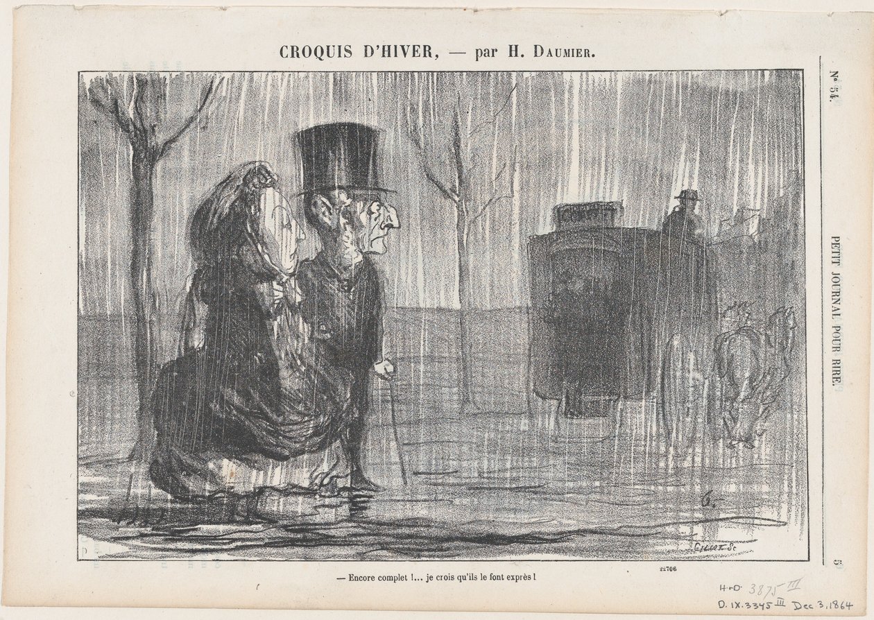 Full again... I think they are doing this on purpose!, from "Winter Sketches" by Honoré Daumier