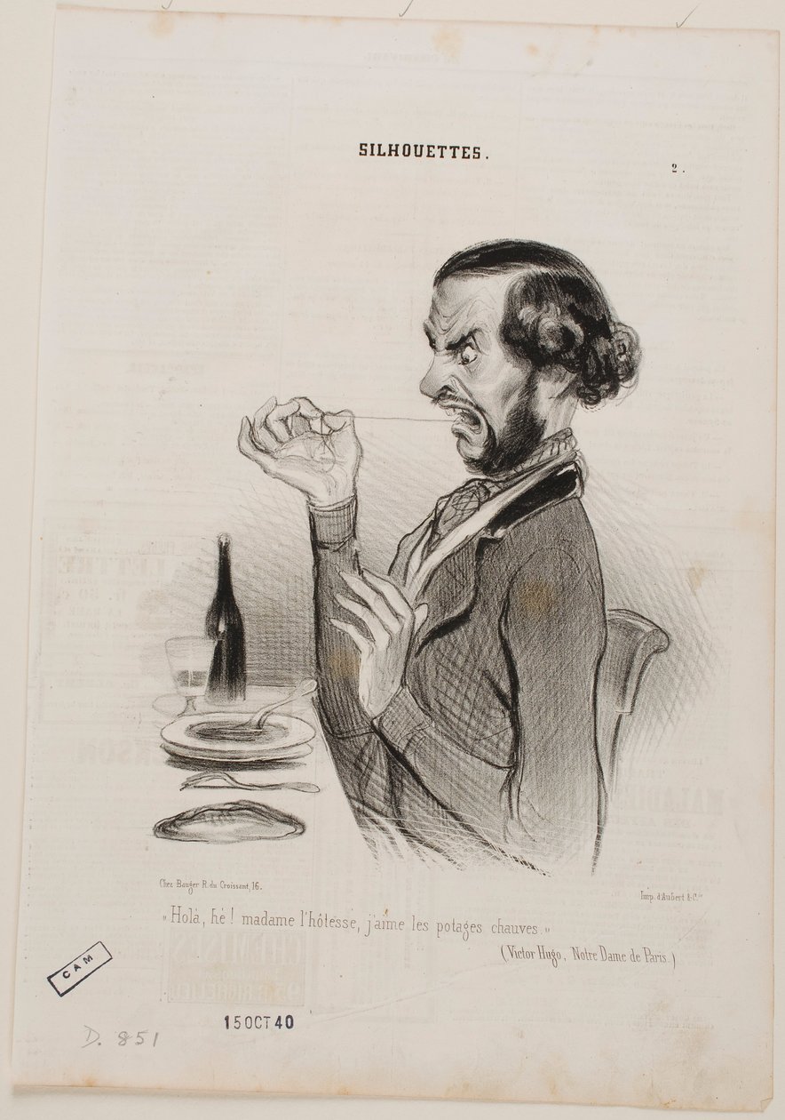 Hey! Waitress, I Prefer My Soup Bald! by Honoré Daumier