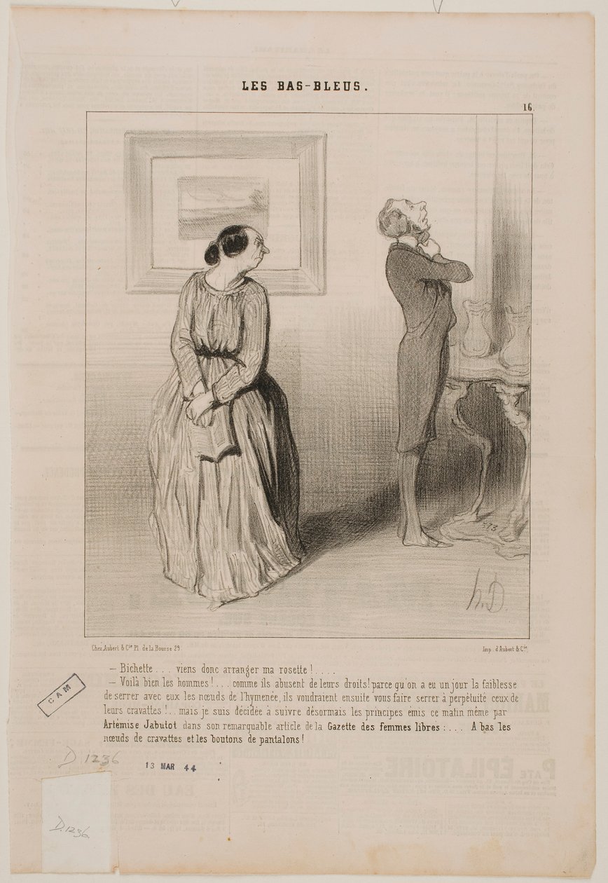 Honey… come and fix my tie!… by Honoré Daumier