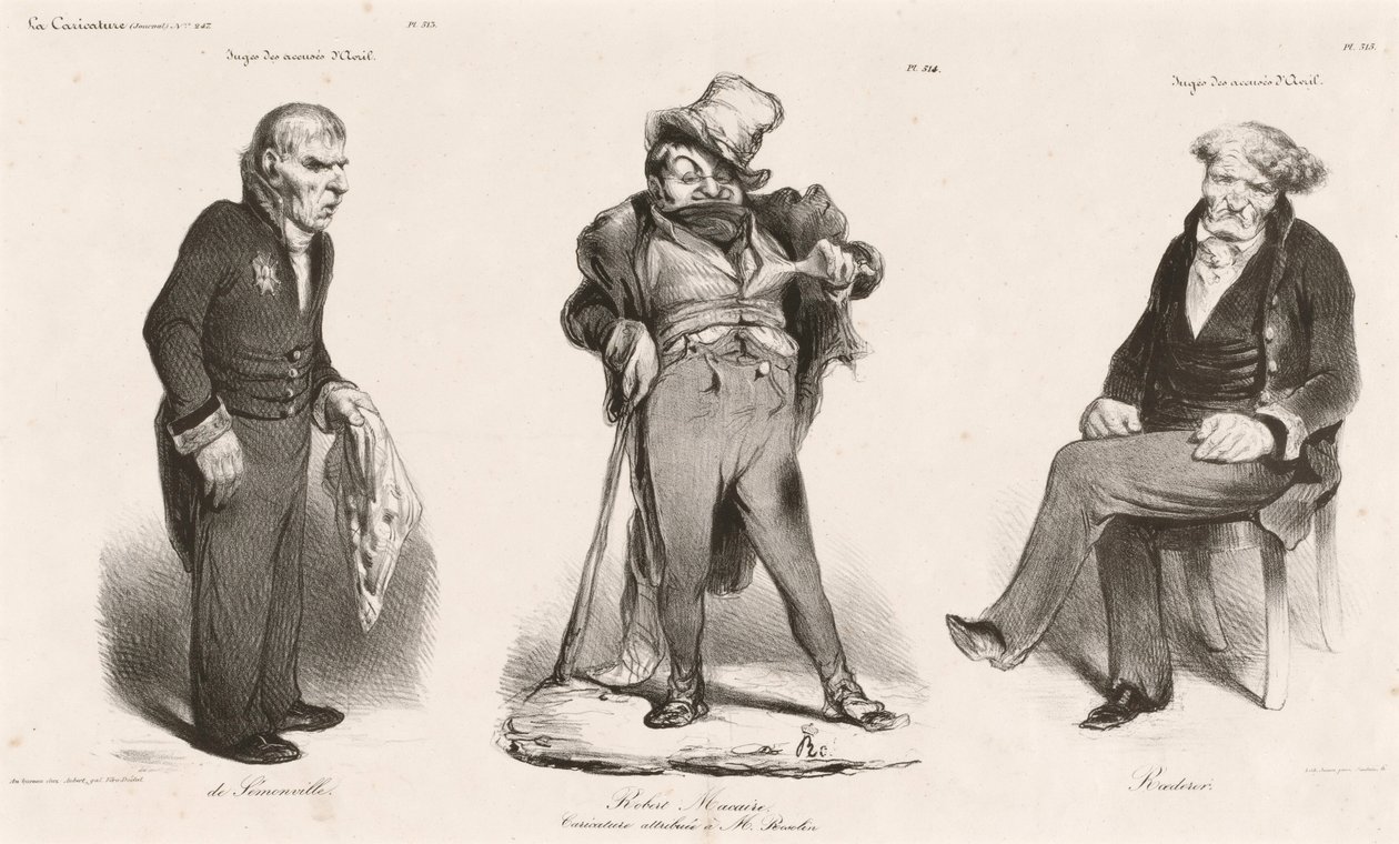 Huguet de Sémonville - Robert Macaire (Thiers) - Comte Roederer by Honoré Daumier