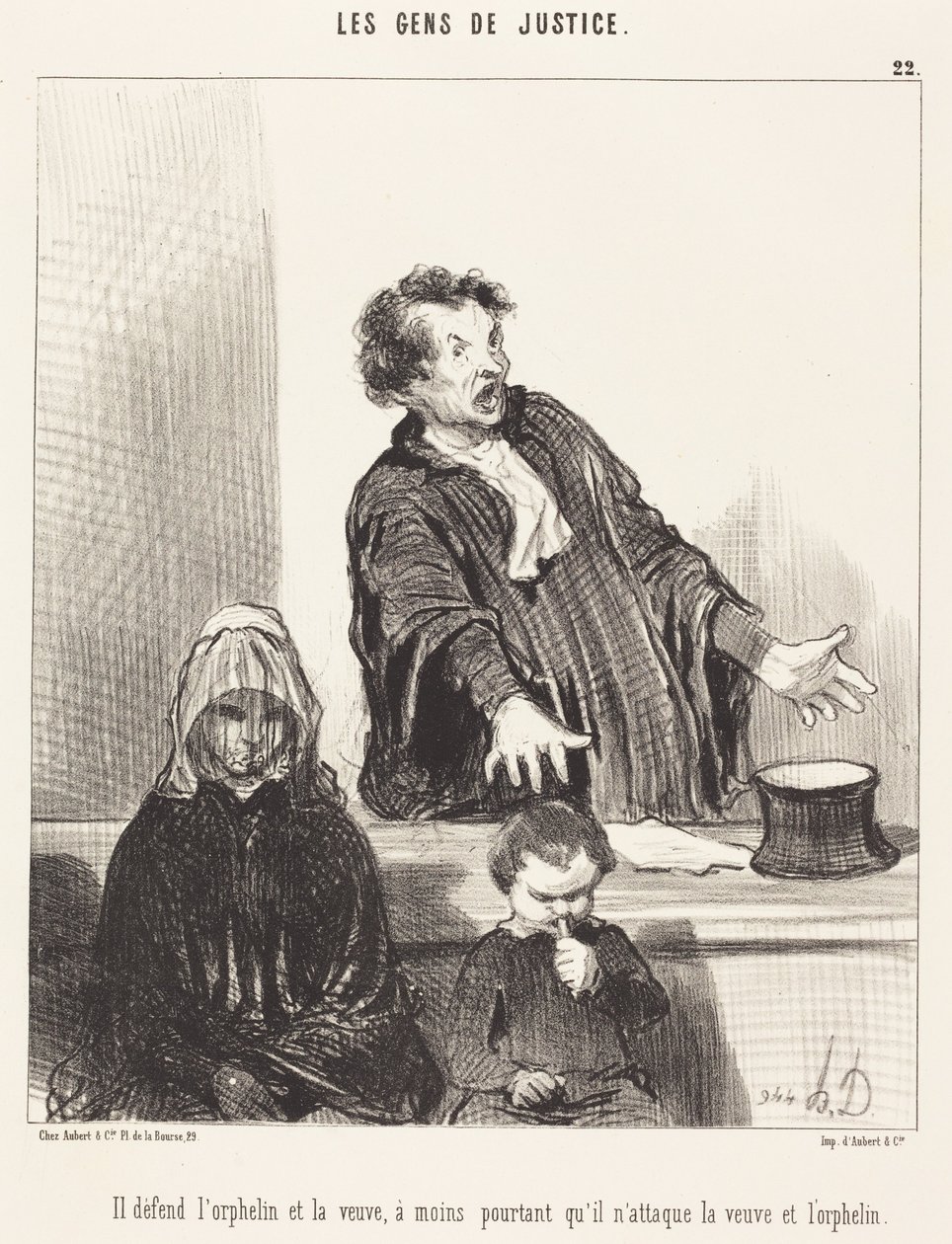 He Defends the Orphan and the Widow, Unless... by Honoré Daumier