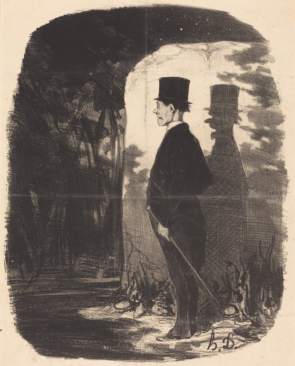 There is no denying it, I have to cross this... wood... by Honoré Daumier