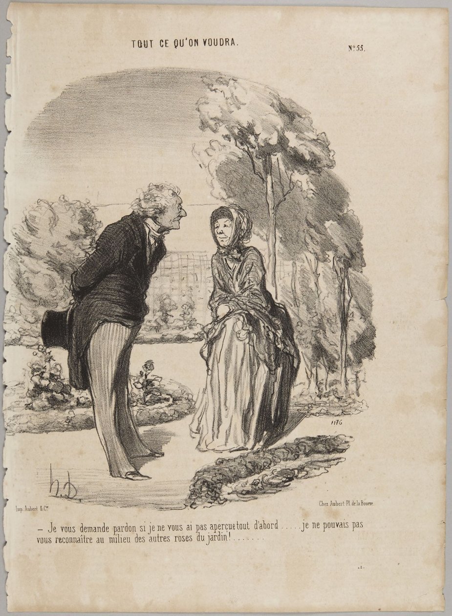 I apologize if I did not notice you at first..., number 55 from the series Whatever You Want from Le Charivari by Honoré Daumier
