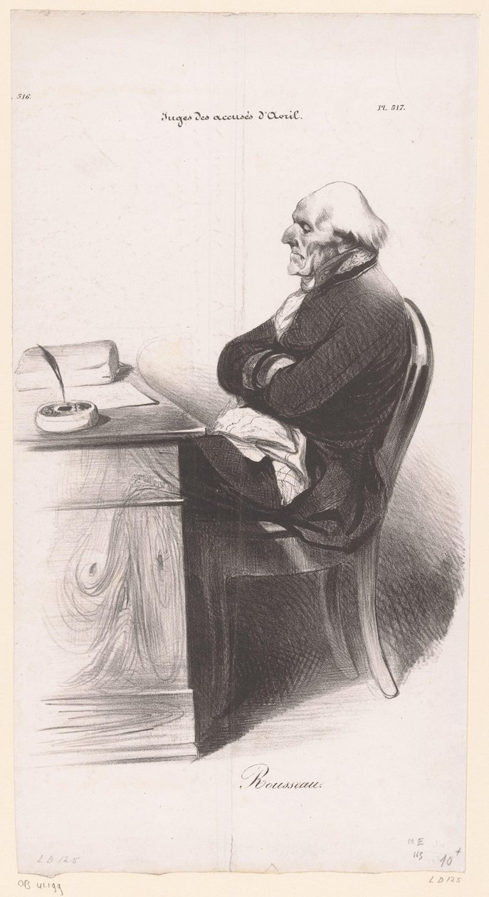 Caricature of Jean-Joseph Rousseau by Honoré Daumier