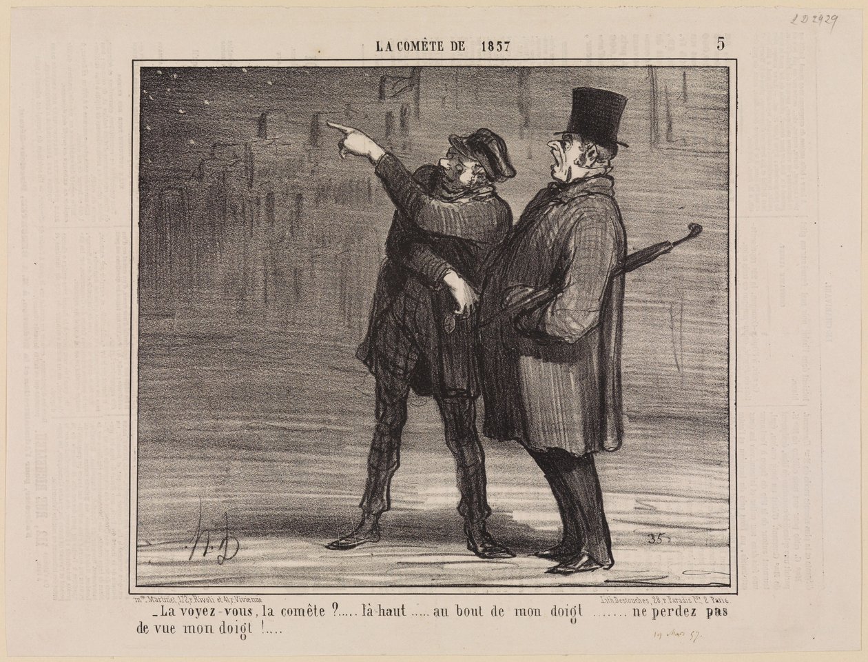 Do You See It, the Comet? (The Comet of 1857, Plate 5) by Honoré Daumier