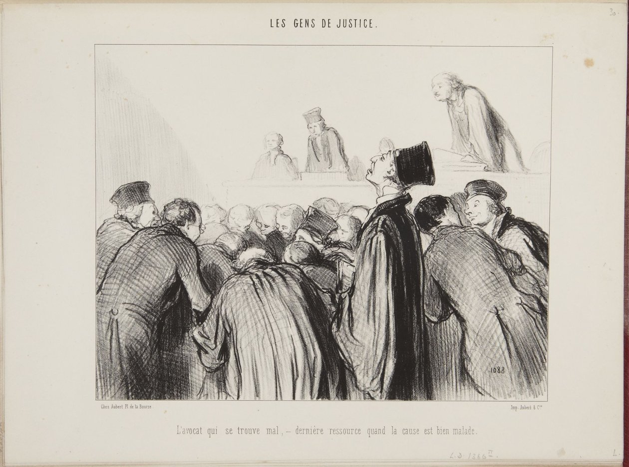 The Lawyer Who Feels Unwell, Last Resort When the Case is Very Sick by Honoré Daumier