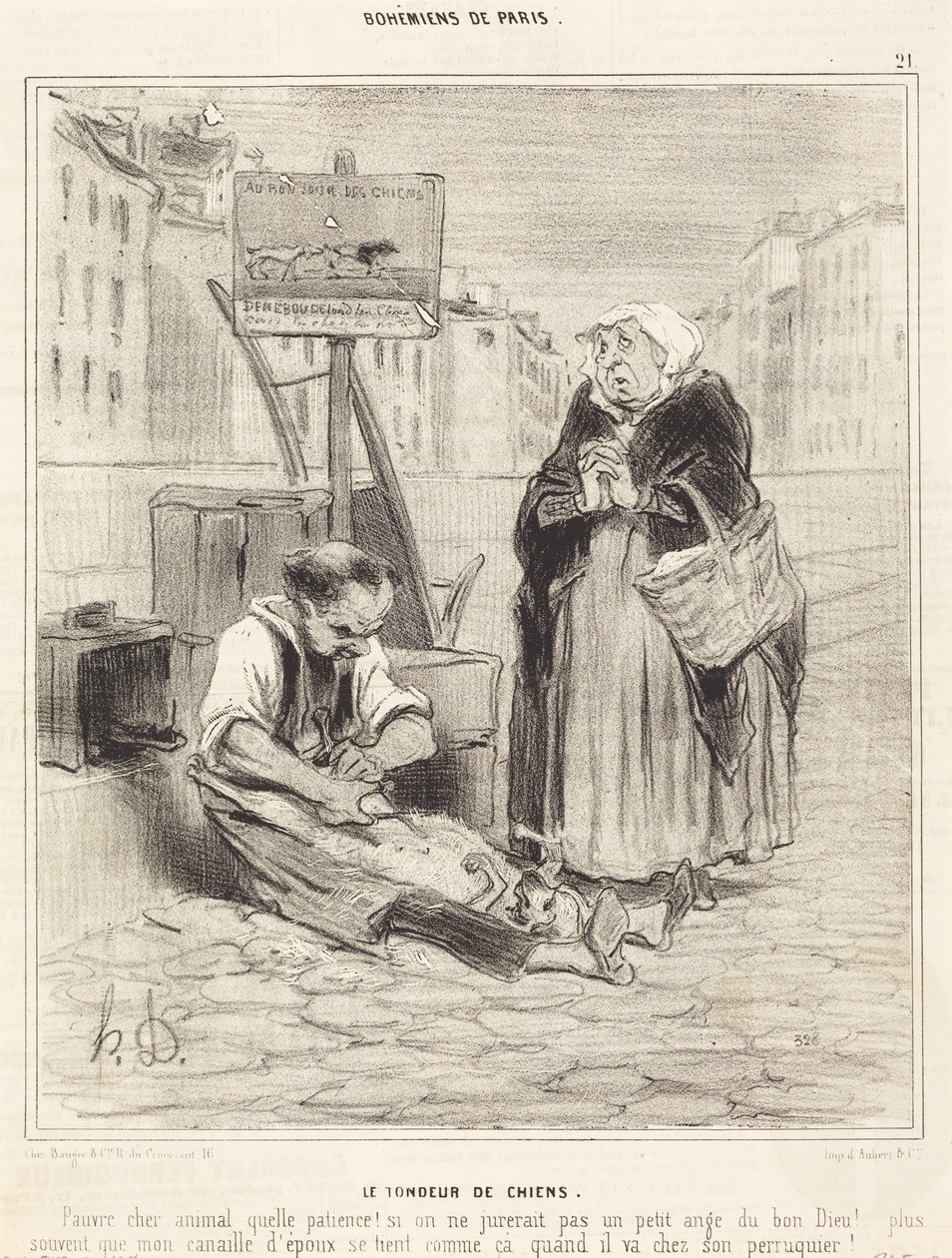 The Dog Shearer by Honoré Daumier