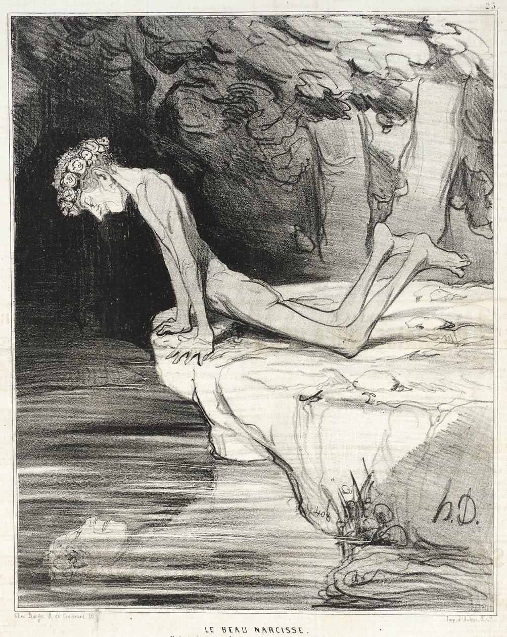 The Beautiful Narcissus by Honoré Daumier