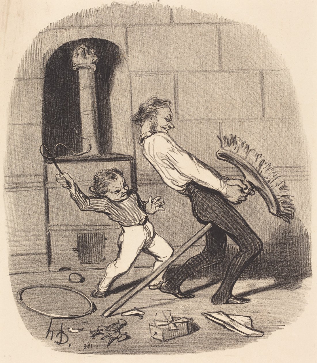 Riding Lesson, High School by Honoré Daumier