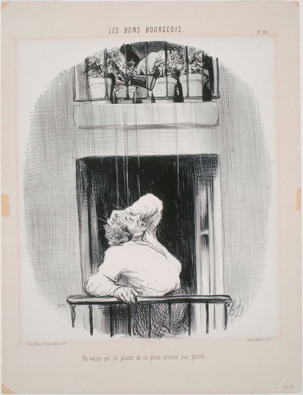 The Good Bourgeois: A Neighbor Complaining About Watering by Honoré Daumier
