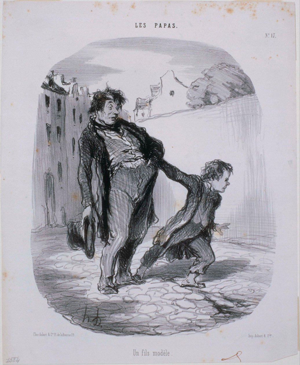 The Dads - A model son by Honoré Daumier