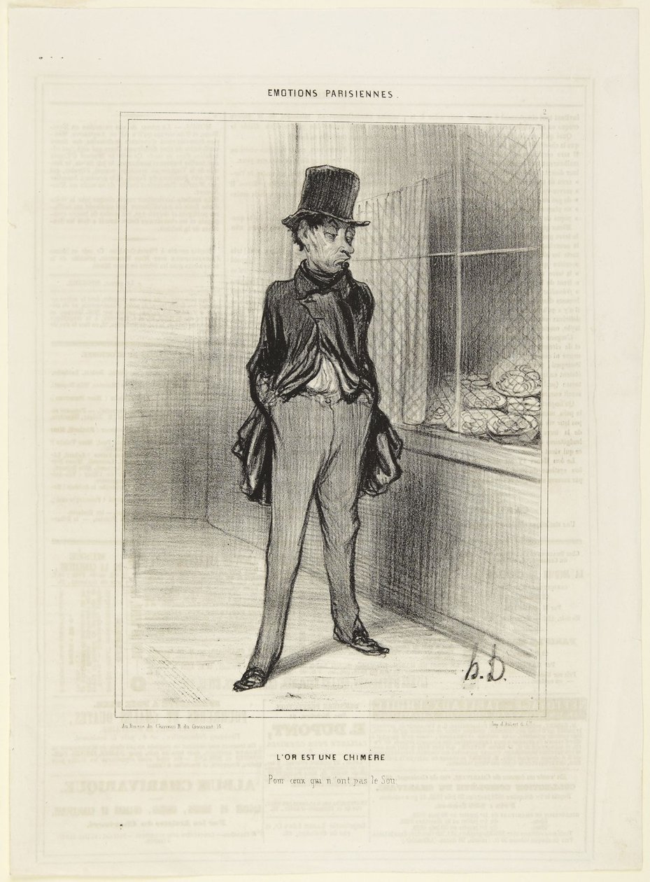 Gold is a Chimera, Number 2 from the Series Parisian Emotions from Le Charivari by Honoré Daumier