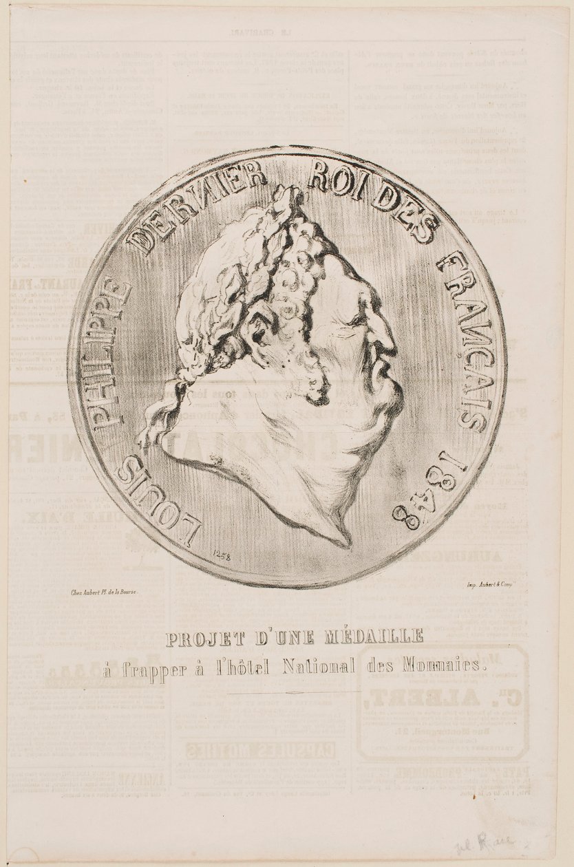 Louis-Philippe, Last King of the French 1848 by Honoré Daumier