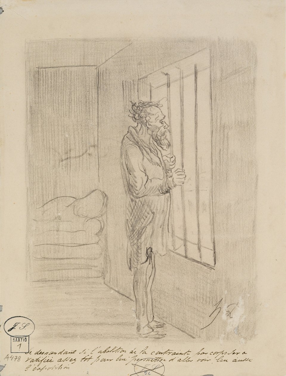 Man Under Lock and Key by Honoré Daumier
