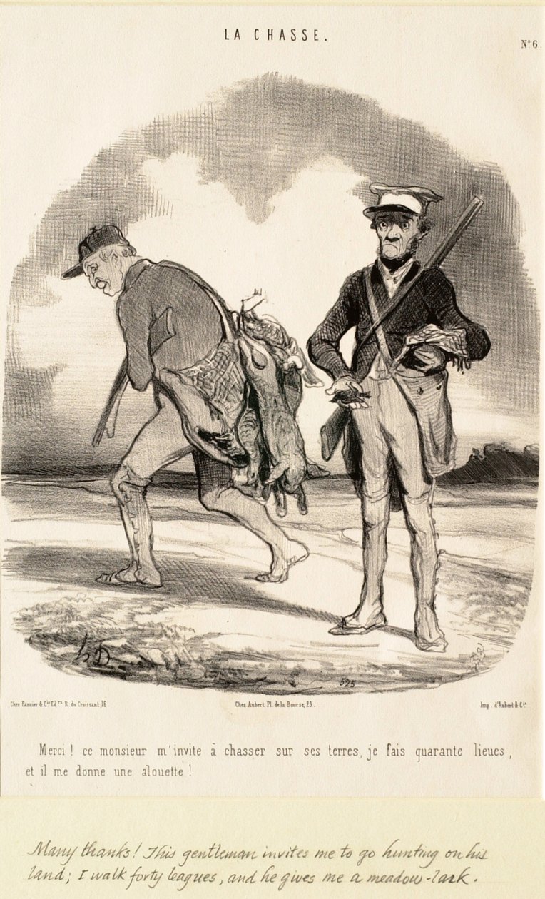 Many thanks! This gentleman invites me to hunt by Honoré Daumier