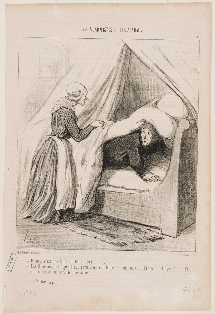 Monsieur, it’s a letter for three cents… by Honoré Daumier