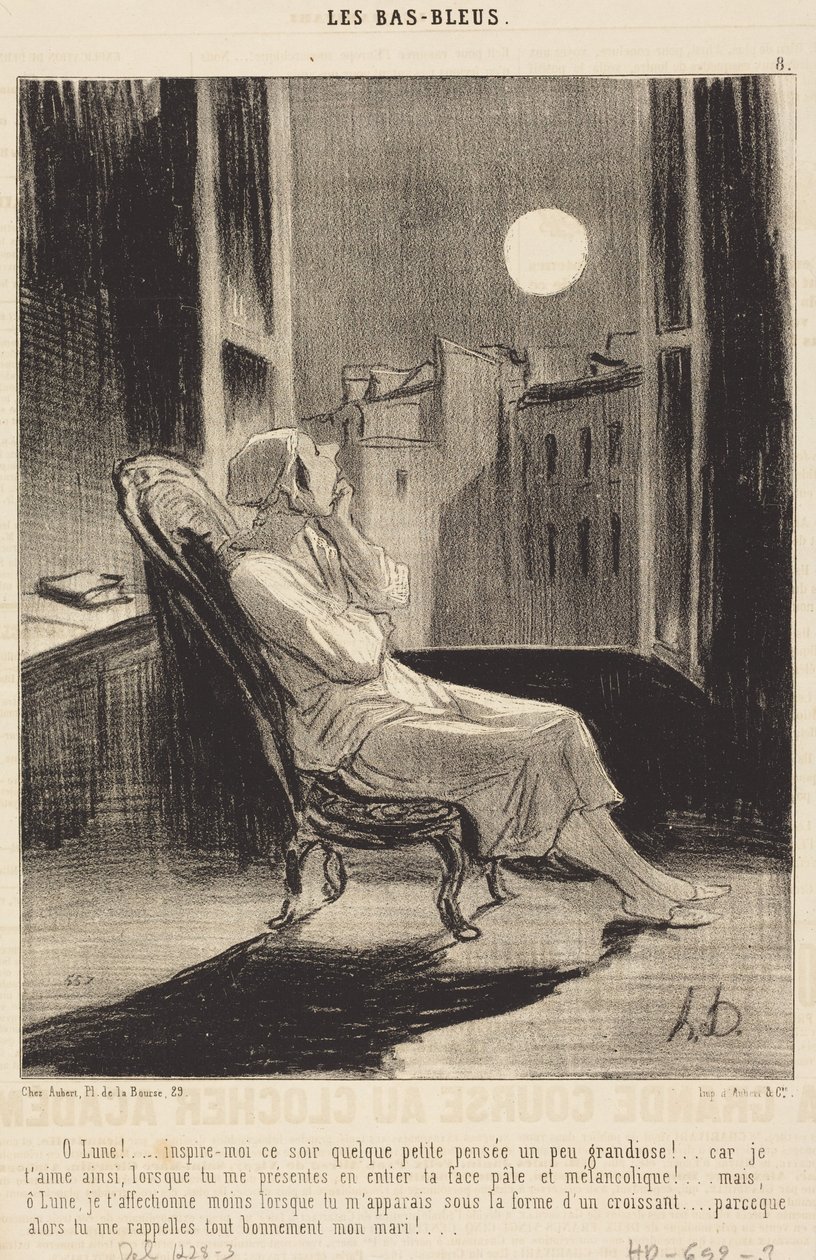 O Moon!... Inspire Me Tonight with Some Little Thought... by Honoré Daumier