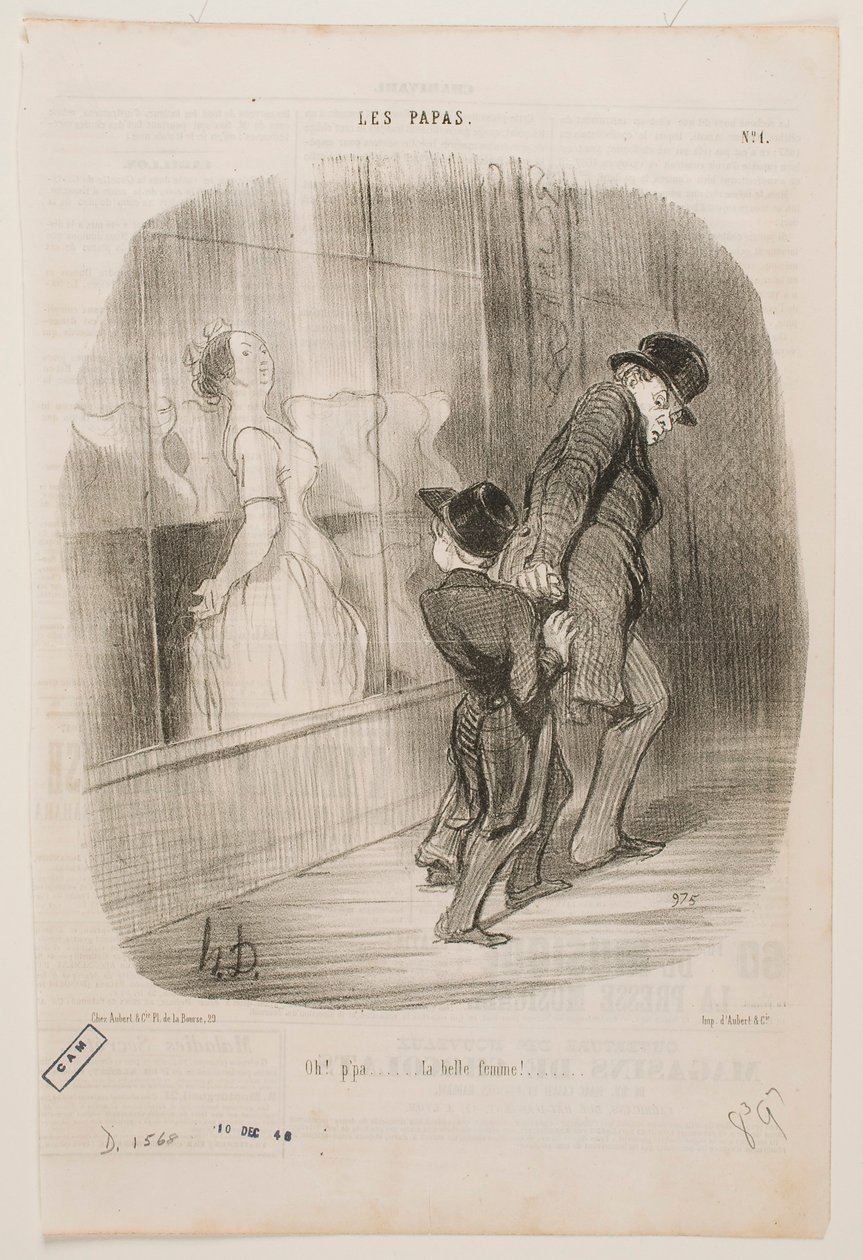 Oh, daddy, what a beautiful woman! by Honoré Daumier