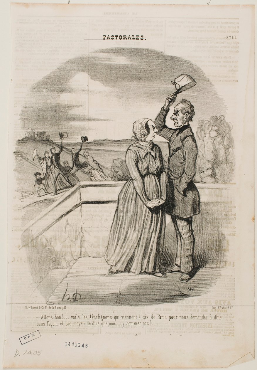 Oh no, look, the Grafignons just arrived from Paris, all six of them... by Honoré Daumier