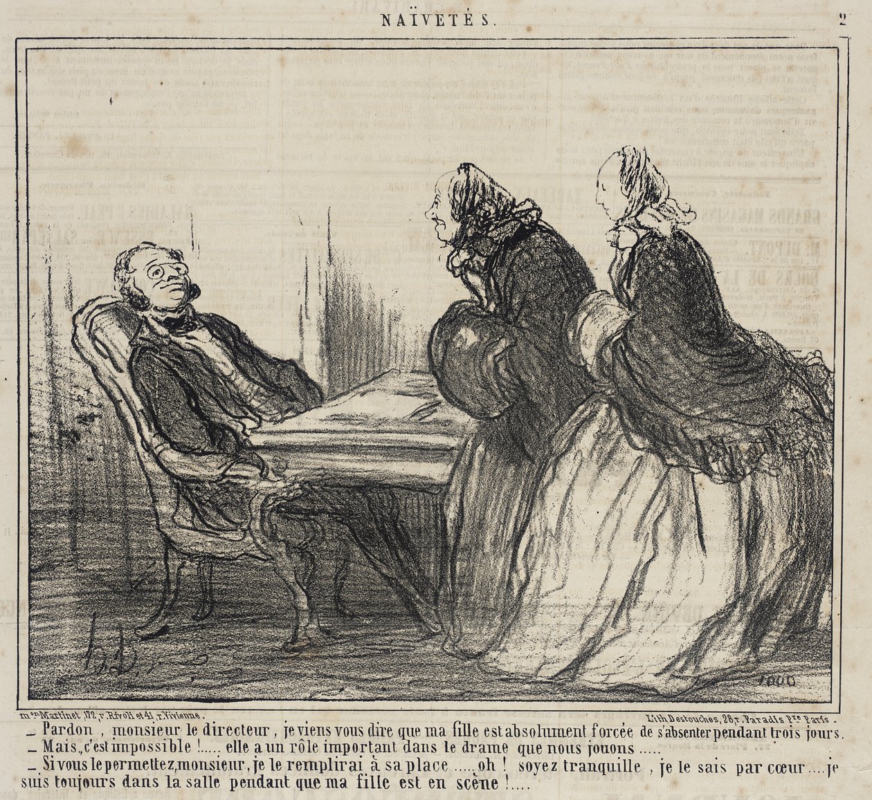Pardon, Mr. Director... by Honoré Daumier